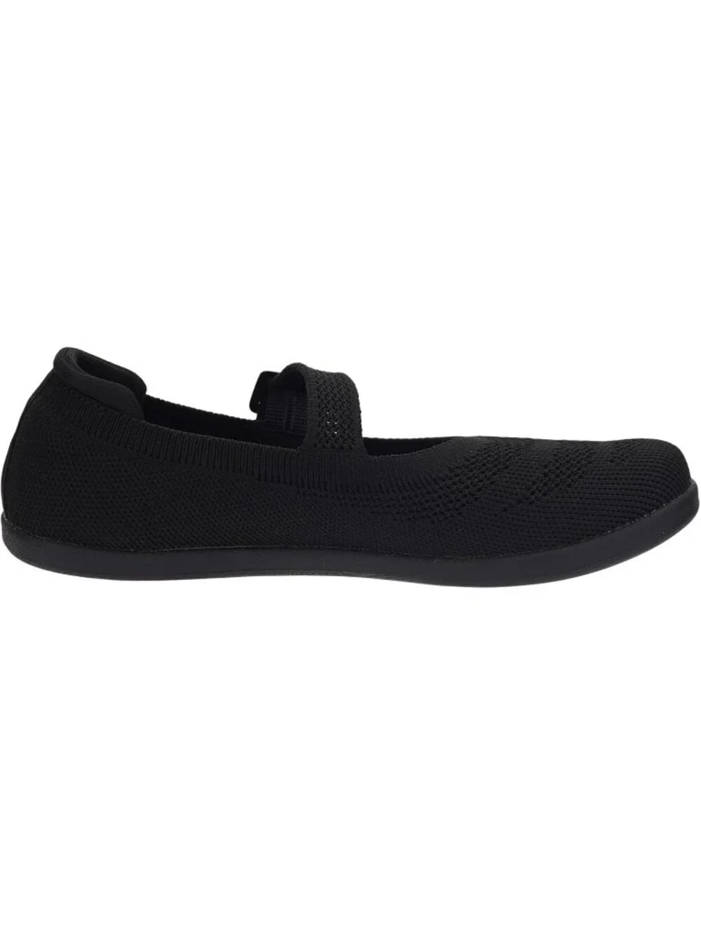 Women's Black Barefoot Mary Jane Flats Knit Adjustable Straps Shoes